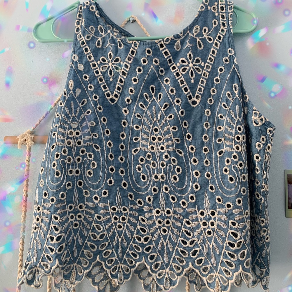 Blue floral shirt